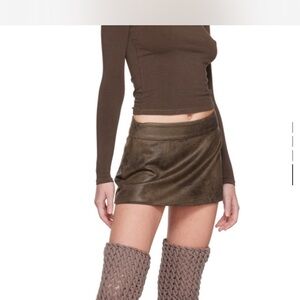 Kim Shui SEENSE EXCLUSIVE BROWN MINI SKIRT